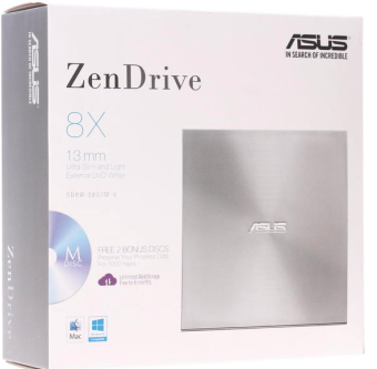 Внешний привод DVDRW ASUS [SDRW-08U7M-U] USB2.0 Silver DVD-RAM DVD±R/RW DVD±R/R DL CD-R/RW RTL