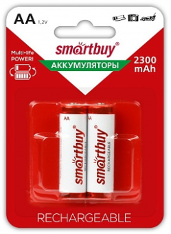 Аккумулятор AA, 1.2V, 2300mAh, 2шт, Smartbuy BL2