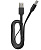 Кабель USB-A < - > USB-C, 1.0м, Maxvi MC-02LF плоский, удлиненный разъем, черный