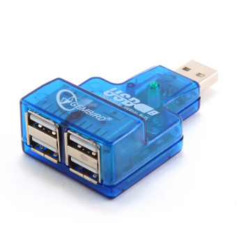 Концентратор USB-A - 4-port USB2.0, Gembird UHB-CN224, мини, для ноутбука, блистер