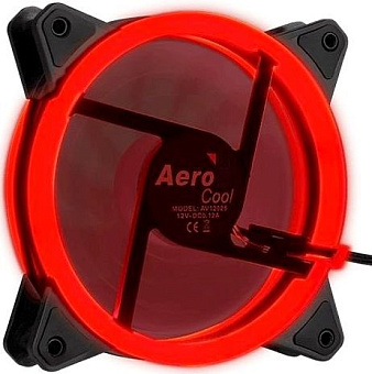 Вентилятор для корпуса 120mm Aerocool Rev Red (3-pin/4-pin, 15.1дБ, 1200об/мин, гидравлич. подшипник, красная подсветка)