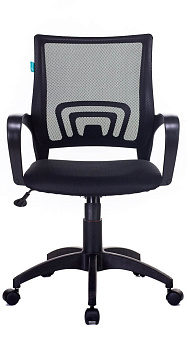 Кресло Бюрократ CH-695NLT (сетка/ткань, без мех. качания, крест. пластик, до 120 кг) Черный