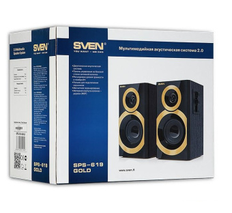 Акустическая система SVEN SPS-619 (2x10W, дерево) gold