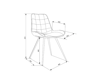 Кресло Бюрократ CH-K2_4 комплект 4шт св.серый Holland 09 металл черный на ножках