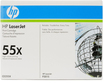 Картридж лазерный HP 55X (CE255X) для HP P3015/M521/M525, 12500 стр. черный