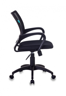 Кресло Бюрократ CH-695NLT (сетка/ткань, без мех. качания, крест. пластик, до 120 кг) Черный