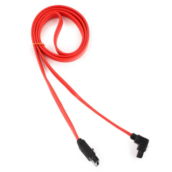 Кабель интерфейсный SATA  80см, Cablexpert, угловой разъем, защелка