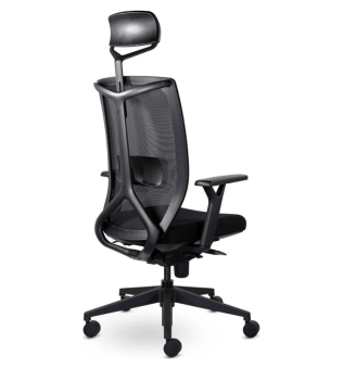 Кресло UTFC Профи М-900 с подголовником черный пластик (черный) (пятилучье Профи серое металлич)