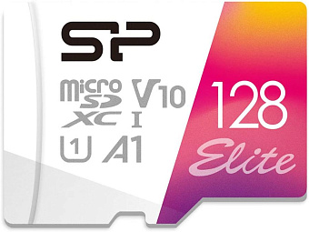 Карта памяти microSD 128Gb Silicon Power Elite A1 UHS-I microSDXC CLASS 10 + адаптер SD